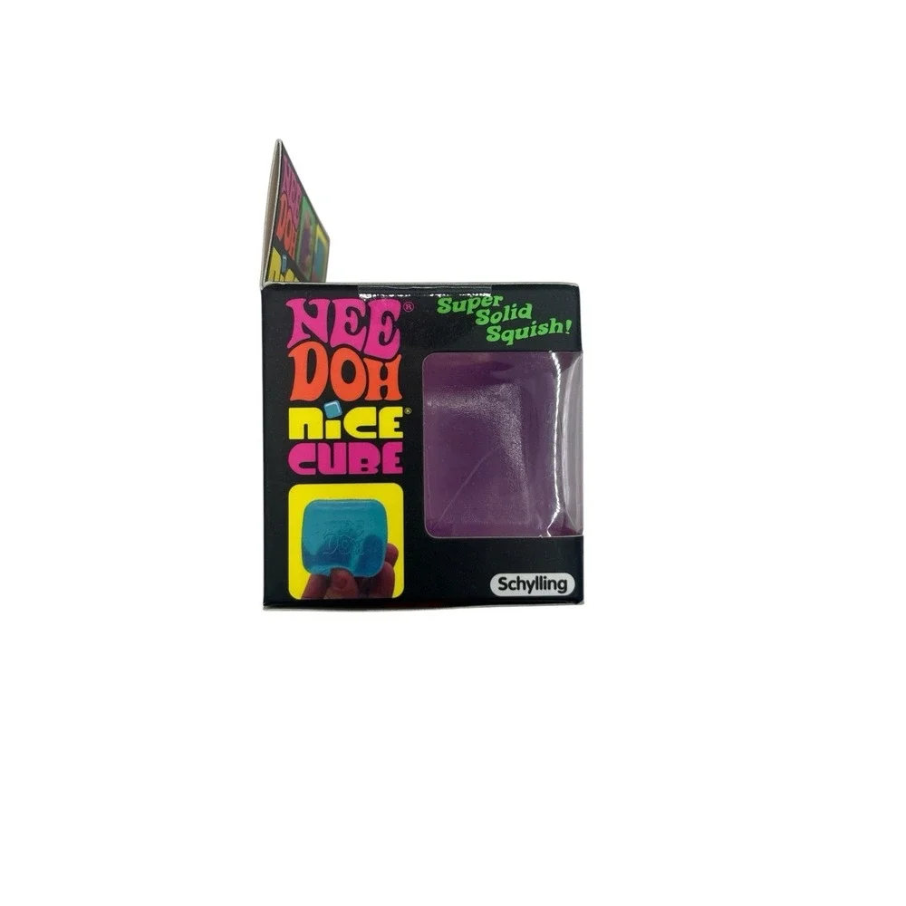 NeeDoh Super Solid Squish Nice Cube Squeeze Ball Stress Reliever Purple SEALED